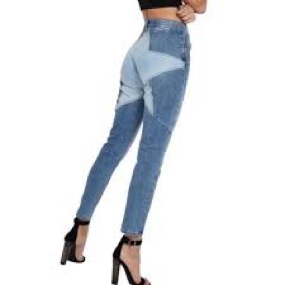 REVICE Blue Ankle Cropped Jeans with Two-Tone Star Design Women’s 29